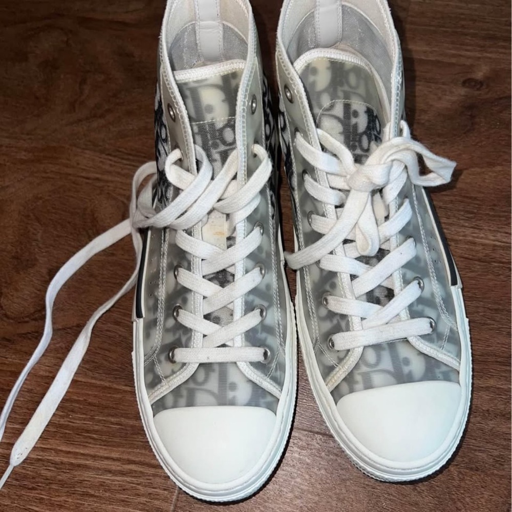 Dior Translucent High-Top Sneakers in White and Gray